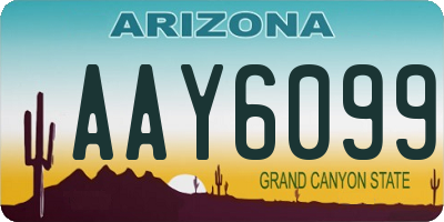 AZ license plate AAY6099