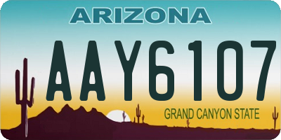 AZ license plate AAY6107