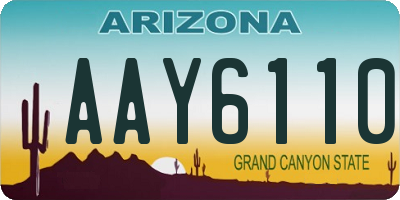 AZ license plate AAY6110