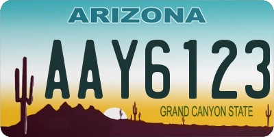 AZ license plate AAY6123