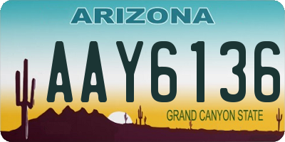 AZ license plate AAY6136
