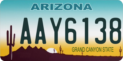 AZ license plate AAY6138