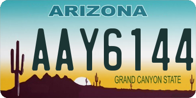 AZ license plate AAY6144