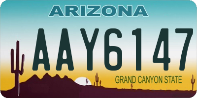 AZ license plate AAY6147