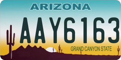AZ license plate AAY6163