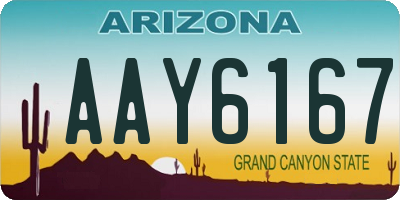 AZ license plate AAY6167