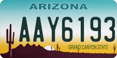 AZ license plate AAY6193