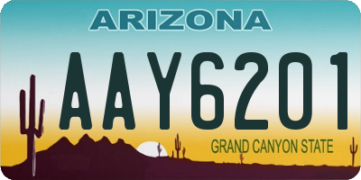 AZ license plate AAY6201