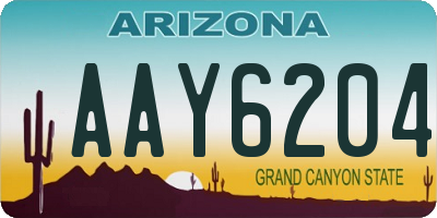 AZ license plate AAY6204