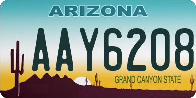 AZ license plate AAY6208