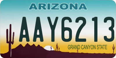 AZ license plate AAY6213