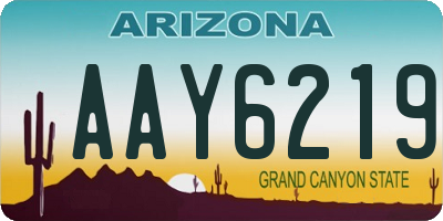 AZ license plate AAY6219