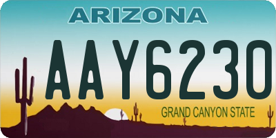 AZ license plate AAY6230