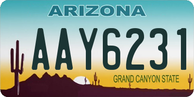 AZ license plate AAY6231
