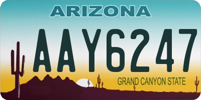 AZ license plate AAY6247
