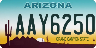 AZ license plate AAY6250