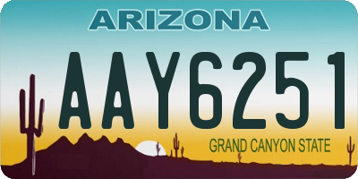 AZ license plate AAY6251