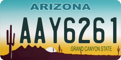 AZ license plate AAY6261