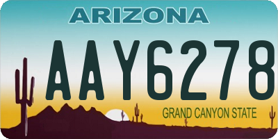 AZ license plate AAY6278