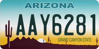 AZ license plate AAY6281