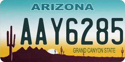 AZ license plate AAY6285