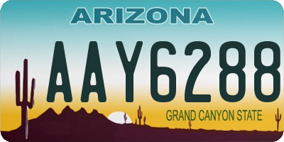 AZ license plate AAY6288