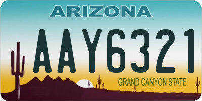 AZ license plate AAY6321