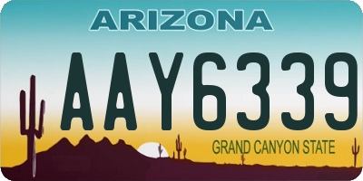 AZ license plate AAY6339