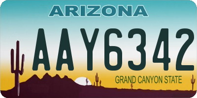 AZ license plate AAY6342