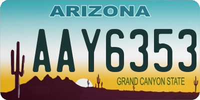 AZ license plate AAY6353