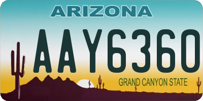 AZ license plate AAY6360