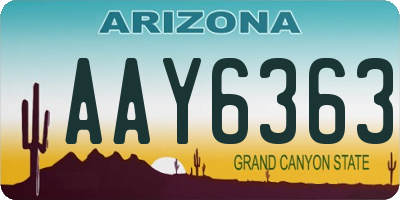 AZ license plate AAY6363