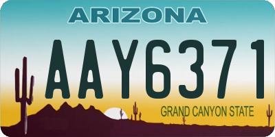 AZ license plate AAY6371
