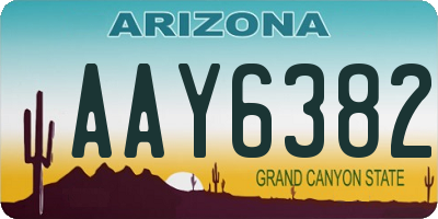 AZ license plate AAY6382