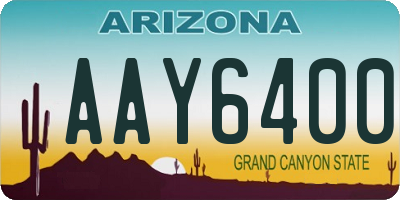 AZ license plate AAY6400