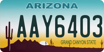 AZ license plate AAY6403