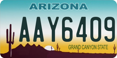 AZ license plate AAY6409