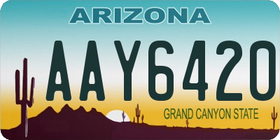 AZ license plate AAY6420