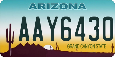 AZ license plate AAY6430