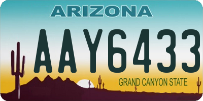 AZ license plate AAY6433