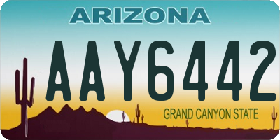 AZ license plate AAY6442