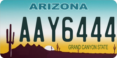AZ license plate AAY6444