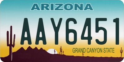AZ license plate AAY6451