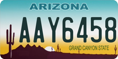 AZ license plate AAY6458