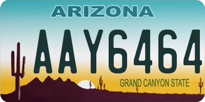 AZ license plate AAY6464