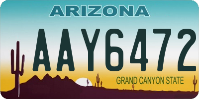 AZ license plate AAY6472