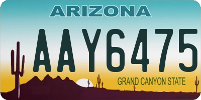 AZ license plate AAY6475