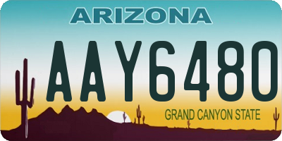 AZ license plate AAY6480