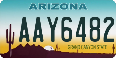 AZ license plate AAY6482