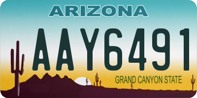 AZ license plate AAY6491